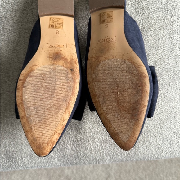 J. Crew Women's Navy Blue Bow Flats - Picture 3 of 3